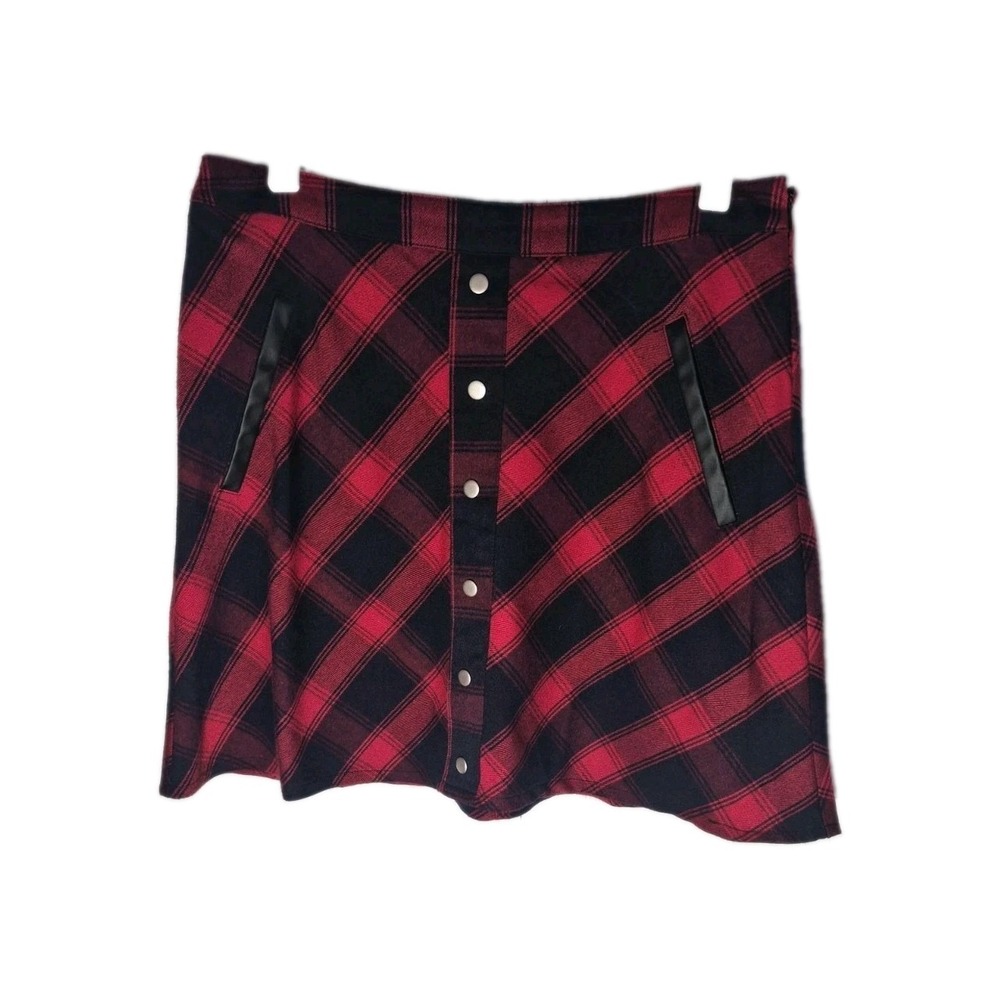 Altar'd State Plaid Mini Skirt Red/Blue-Black Size Small